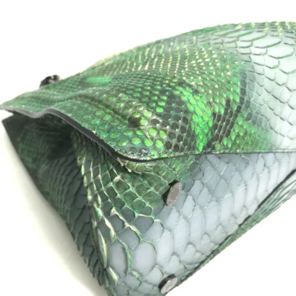 Bvlgari Vintage Pre-owned Fabric shoulder-bags Green Dames