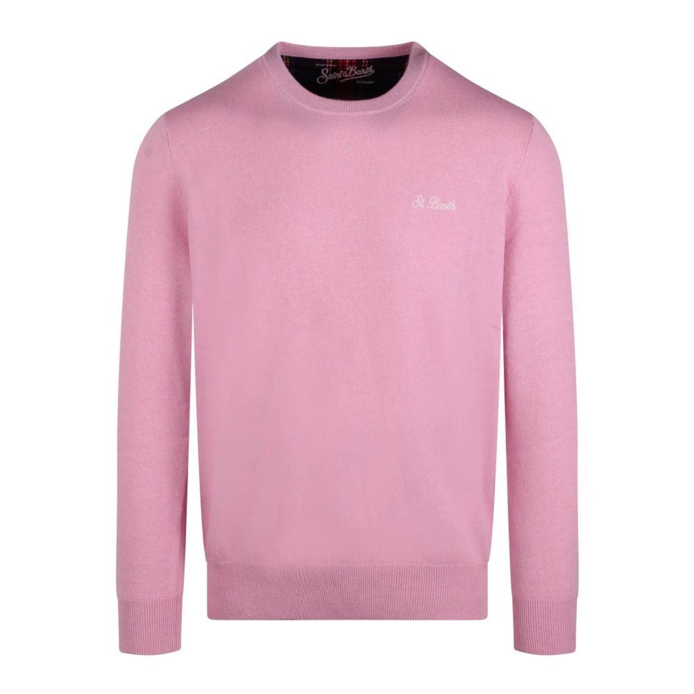 MC2 Saint Barth Roze wollen blend ronde hals trui Pink Heren