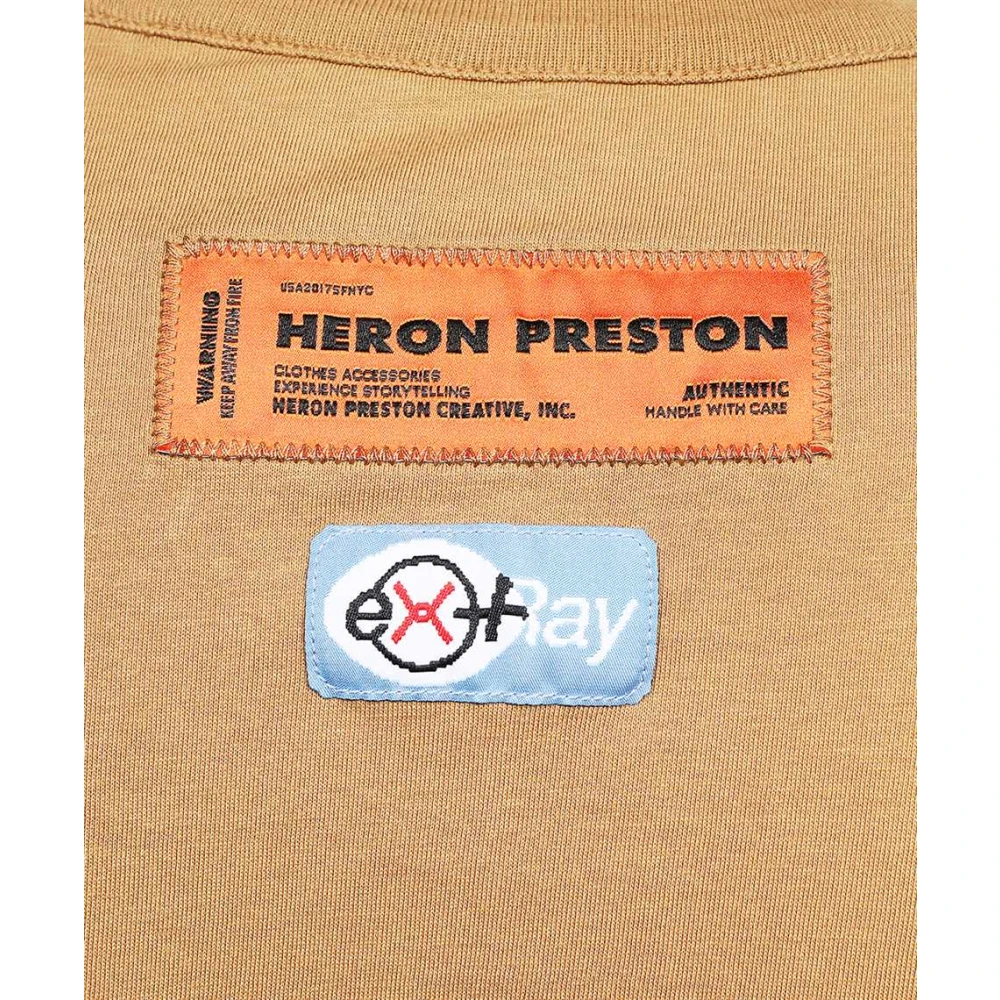 Heron Preston Geribbeld katoenen T-shirt Brown Heren