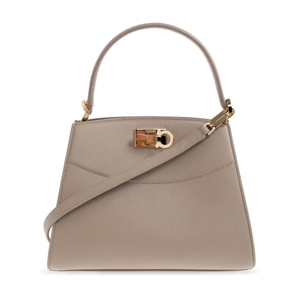 Ferragamo , Handbags, Female, Beige, One Size, Studio Box Small Bag