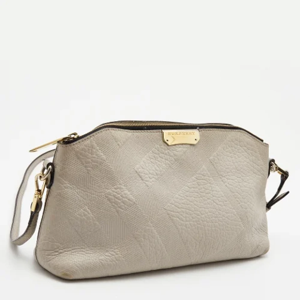 Burberry Vintage Pre-owned Leather handbags Gray Dames