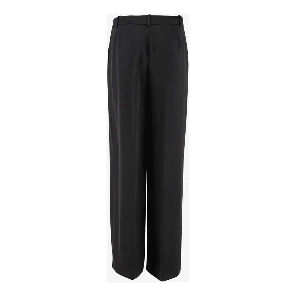 pinko Satin Wide Leg Zwarte Broek Black Dames