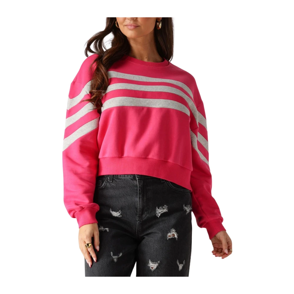 Alix The Label Geknoopte Cropped Sweater Pink Dames