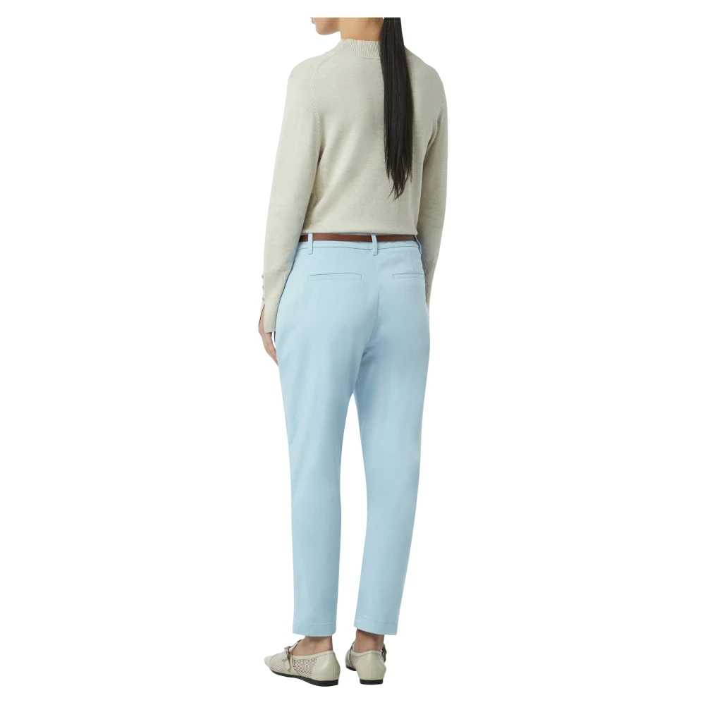comma Slim Fit Enkel-Lengte Tapered Leg Broek Blue Dames