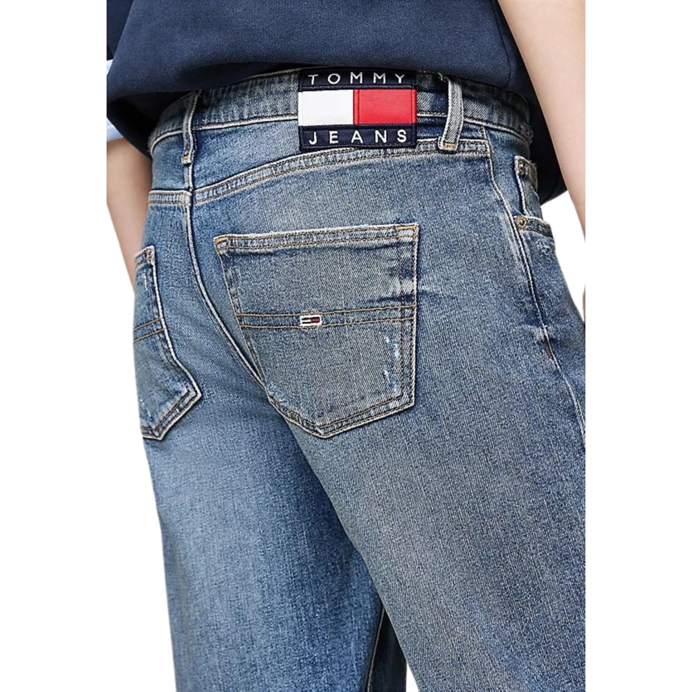 Tommy Hilfiger Distressed Denim Straight Jeans Blue Dames