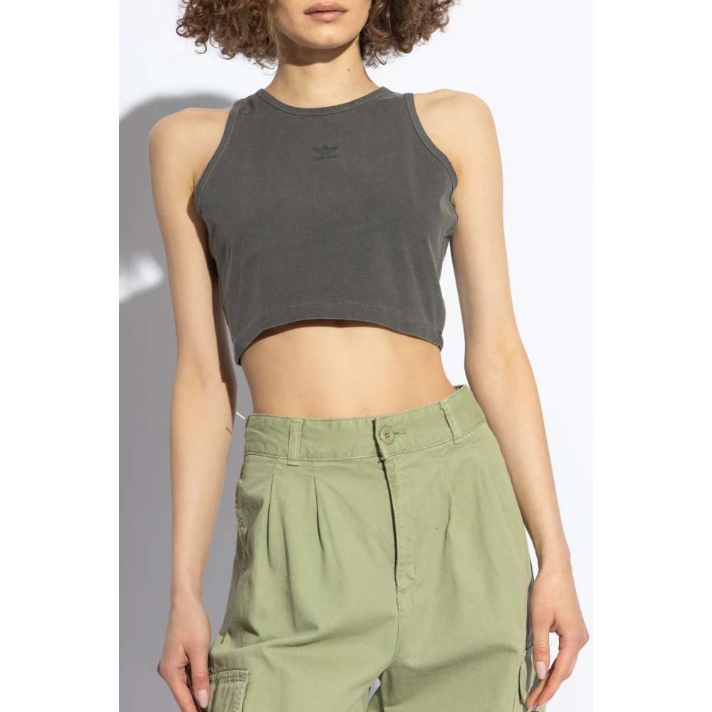 adidas Originals Top met logo Gray Dames