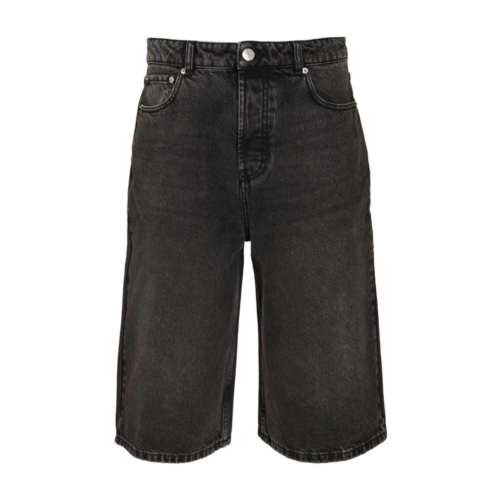 Ami Paris Men's Black Denim Shorts, W30, Long Denim Shorts