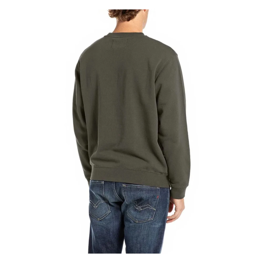 Replay Logo Sweatshirt Green Heren