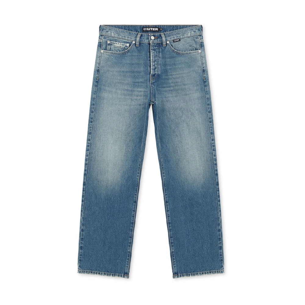 Iuter Blue Loose Denim Jeans - Male - Straight Fit Jeans - W34 - Jeans