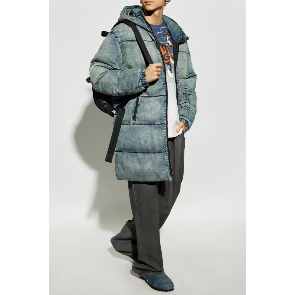 Diesel Gewatteerde jas W-Mons-Lang Blue Heren