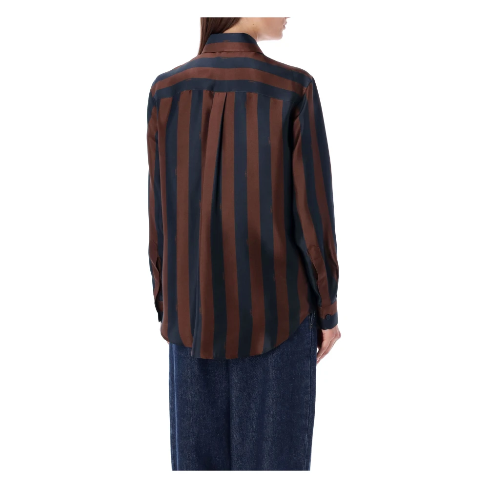 Fendi Gestreepte Jacquard Knoopshirt Multicolor Dames