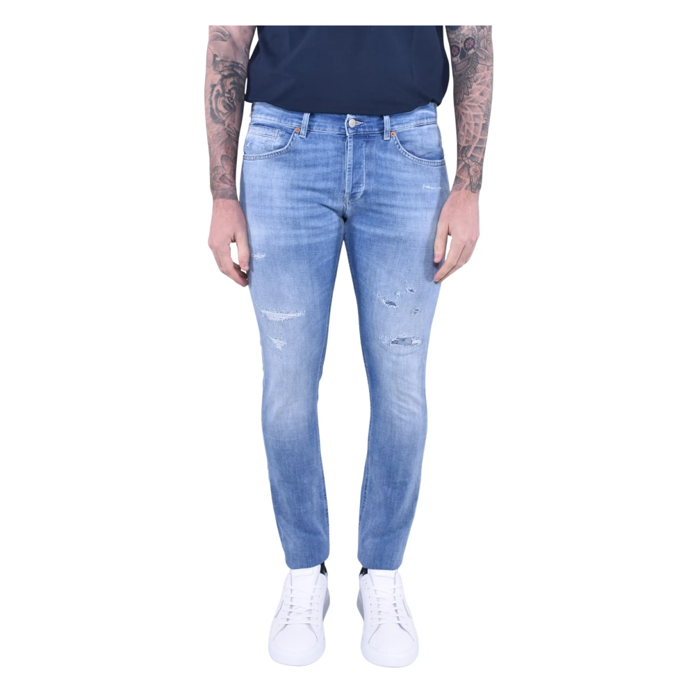 Dondup Skinny Fit Lage Taille Jeans Blauw Blue Heren