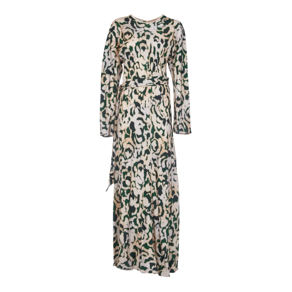 Forte Groene Rozenprint Jurk Green Dames