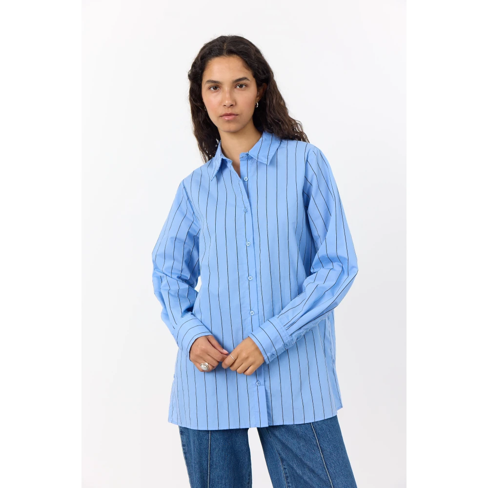 Levete Room Blauw Gestreept Shirt Ingelin 2 Blue Dames