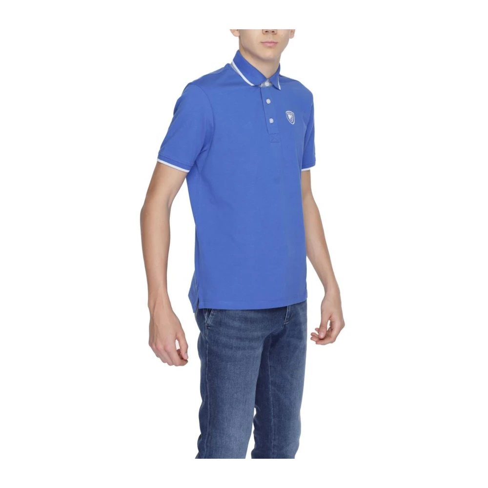 Blauer Katoenen Polo Shirt Lente Zomer Collectie Blue Heren