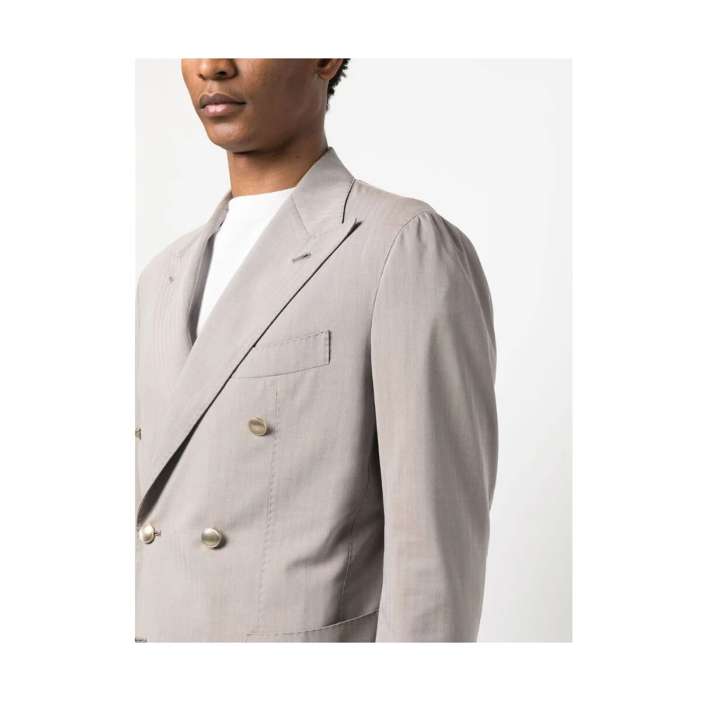 Gabo Napoli Dubbelrijig pak Beige Heren