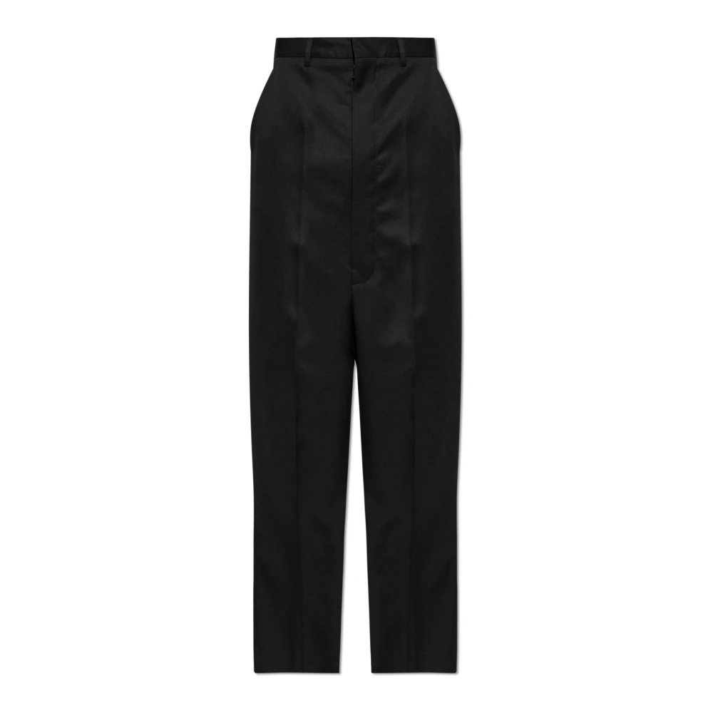 Maison Margiela Herr Svart Byxor L, Ull Byxor Med Plissering
