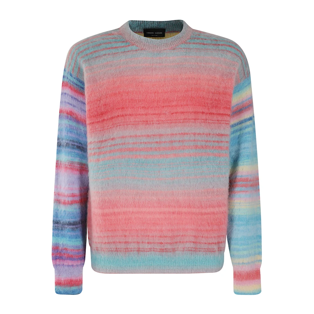 Roberto Collina Mohair Wol Trui Multicolor Heren