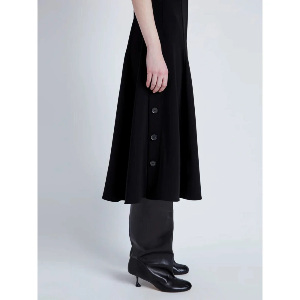 Proenza Schouler Matte Viscose Crepe Jurk Black Dames
