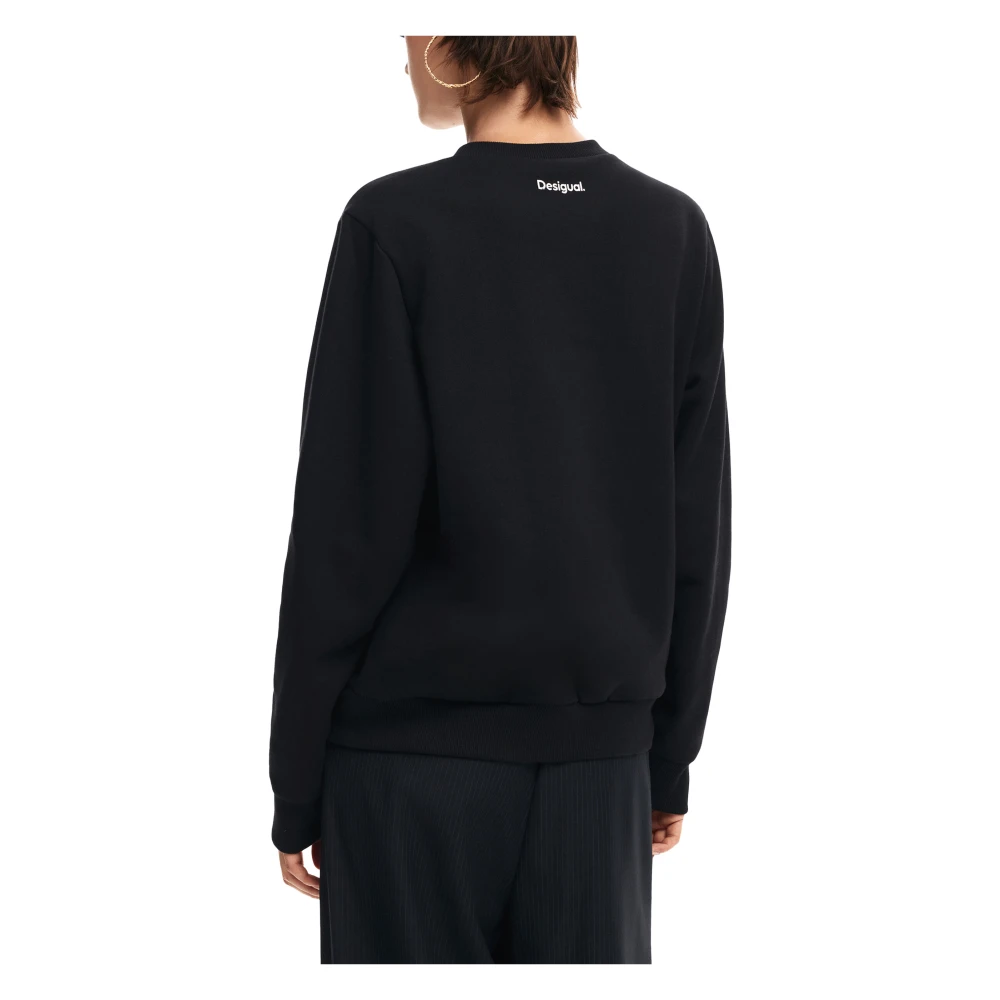 Desigual Zwart Print Langemouwensweatshirt Black Dames