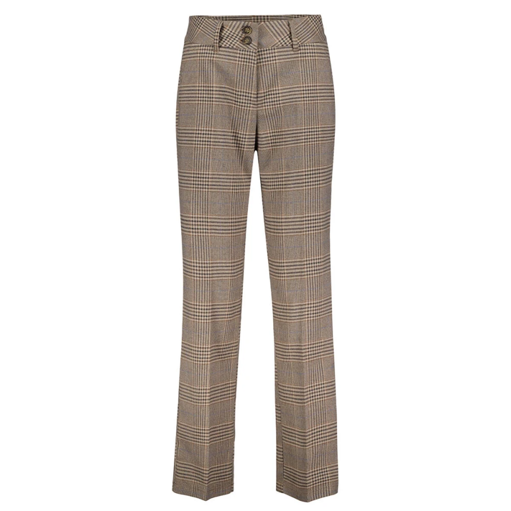 Red Button Geruite Stijlvolle Broek Brown Dames