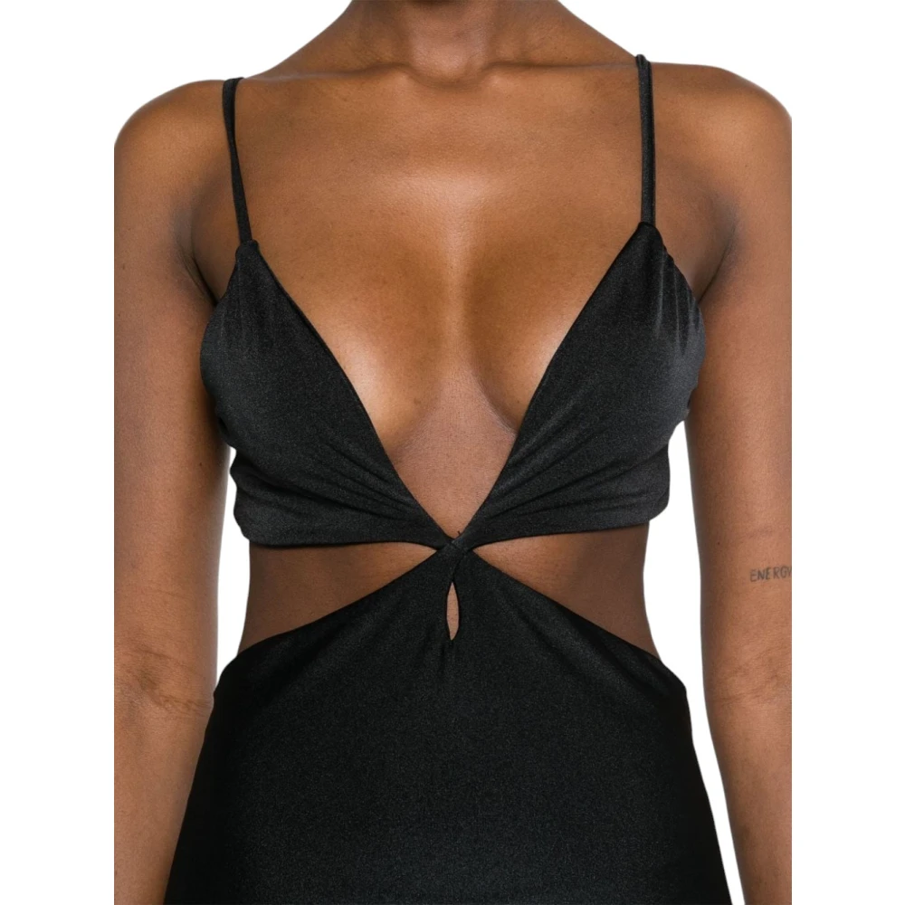 Amen Lange Jurk Black Dames