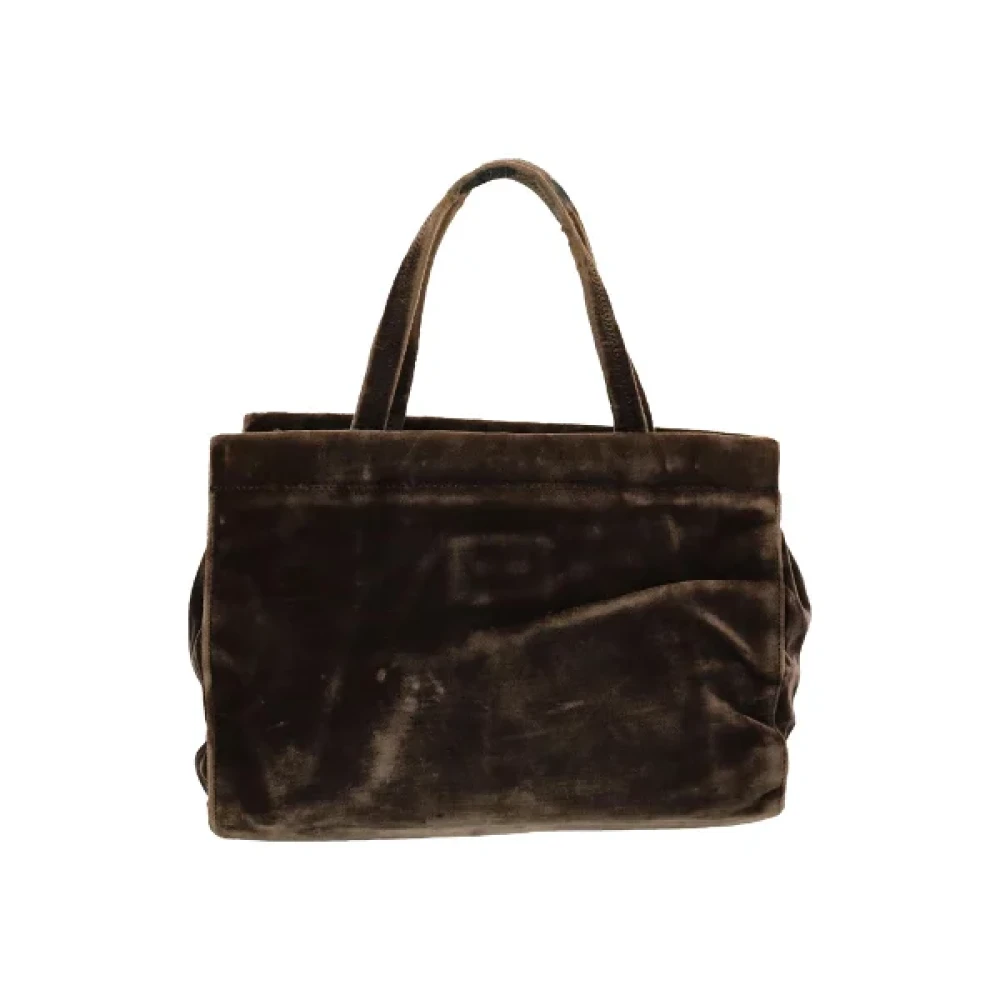 Prada Vintage Pre-owned Velvet handbags Brown Dames