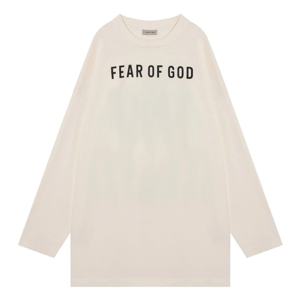 Fear Of God Lange Mouw Ronde Hals T-shirt Beige Heren