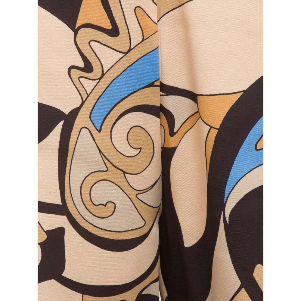 Nenette Twill Poly Bedrukte Foulard Broek Multicolor Dames