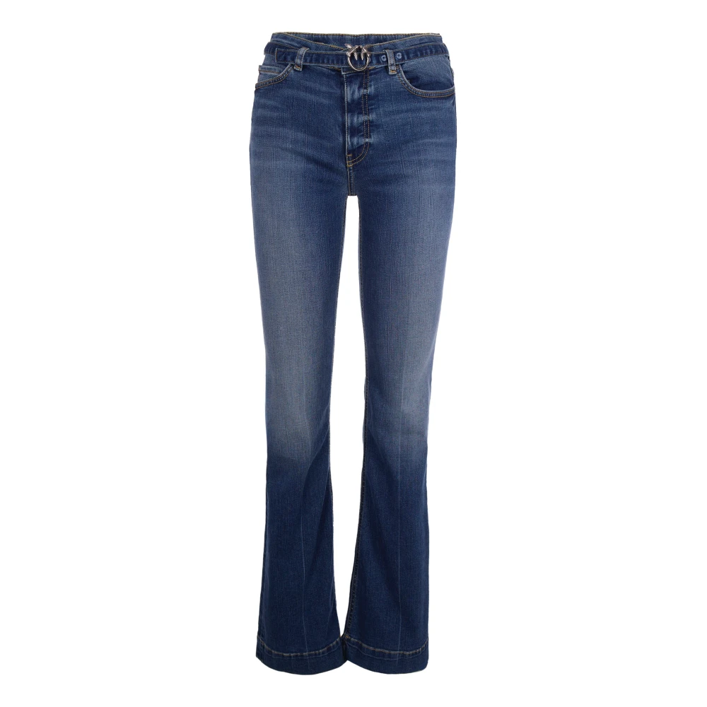 Pinko Donna Blu - Jeans Scuri Con Cintura E Fibbia Love Birds - 26 - Immagine 2
