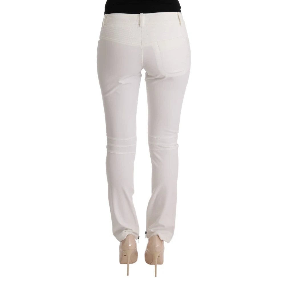 Ermanno Scervino Witte katoenen slim fit broek White Dames