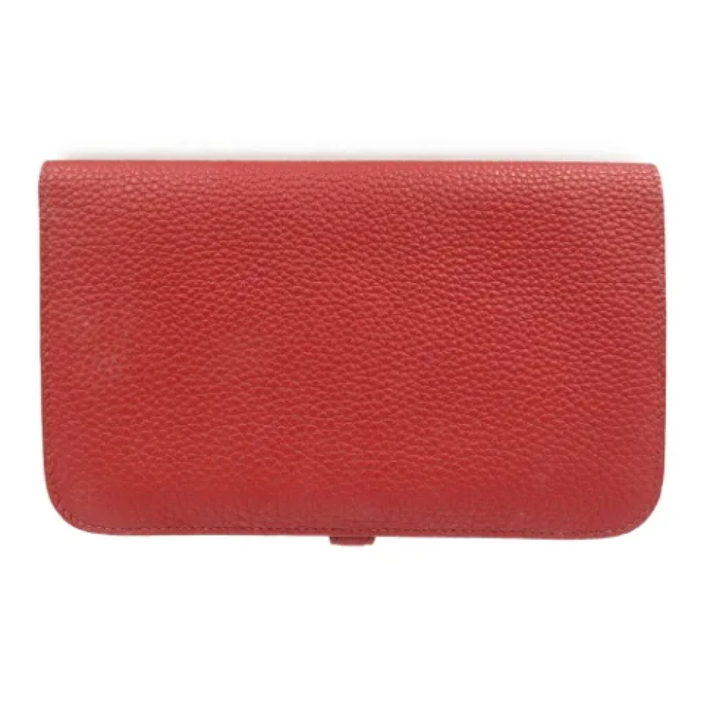Hermès Vintage Pre-owned Canvas wallets Red Dames