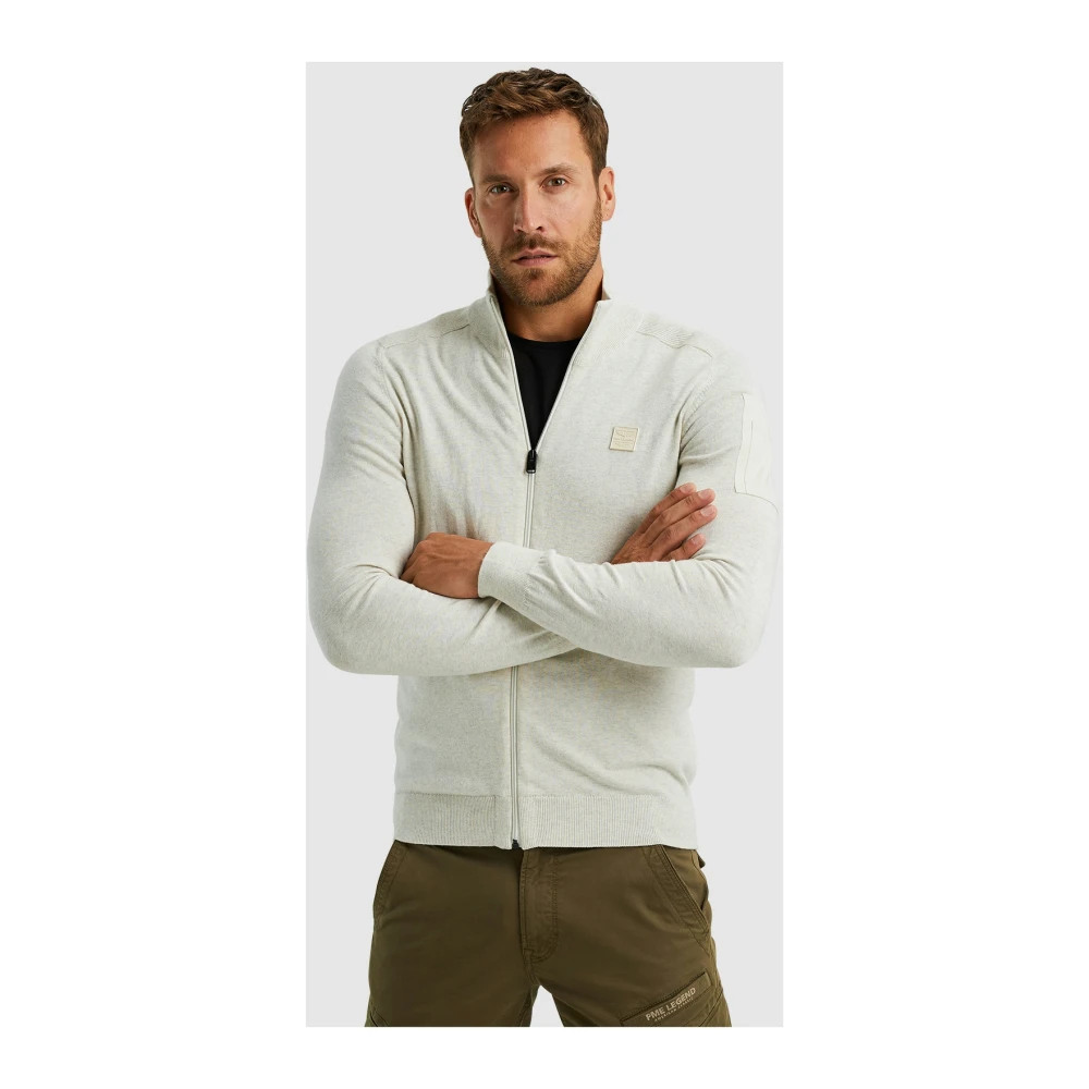 PME Legend Buckley Zip Cardigan Beige Heren