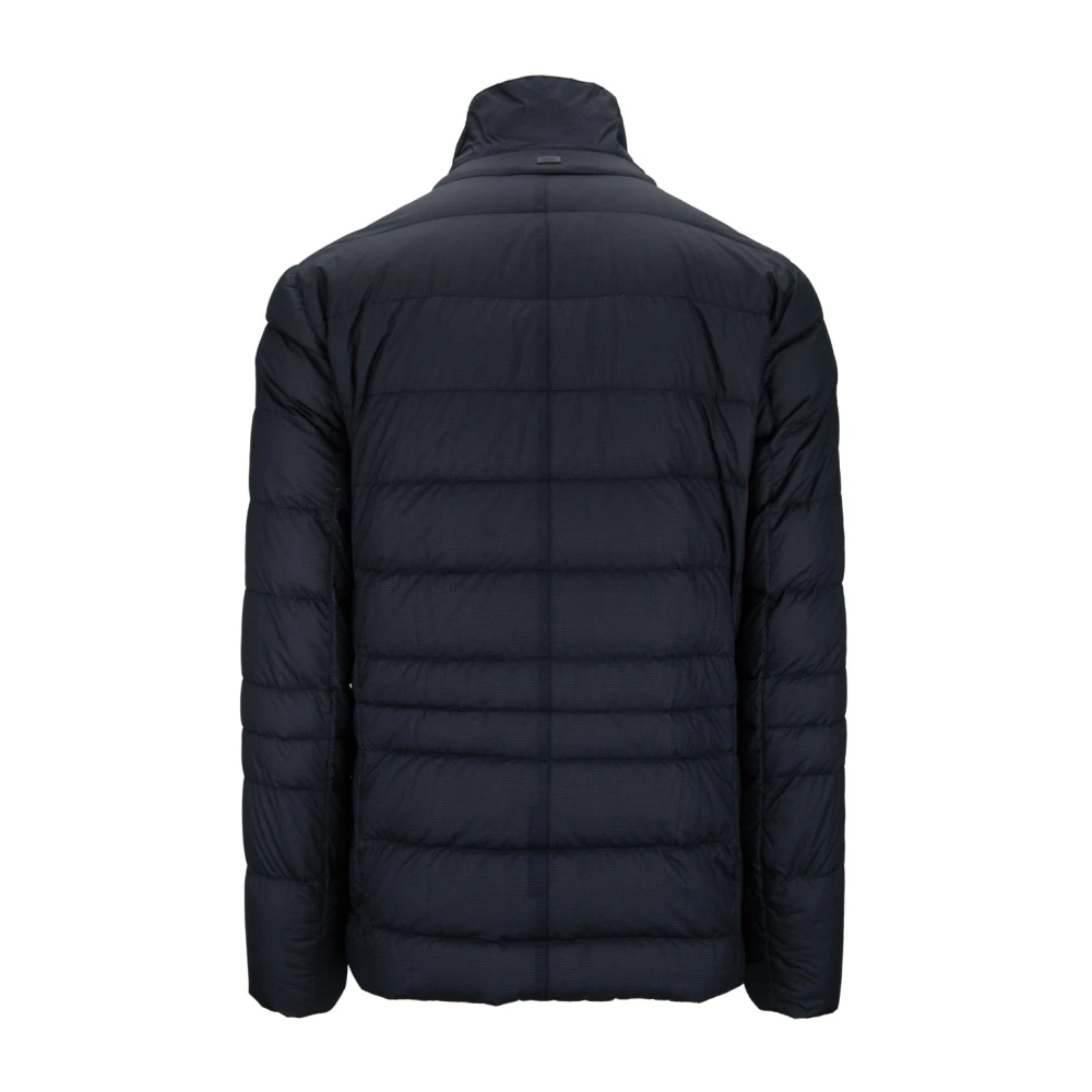 Herno Heren knoop rits gewatteerde jas Black Heren
