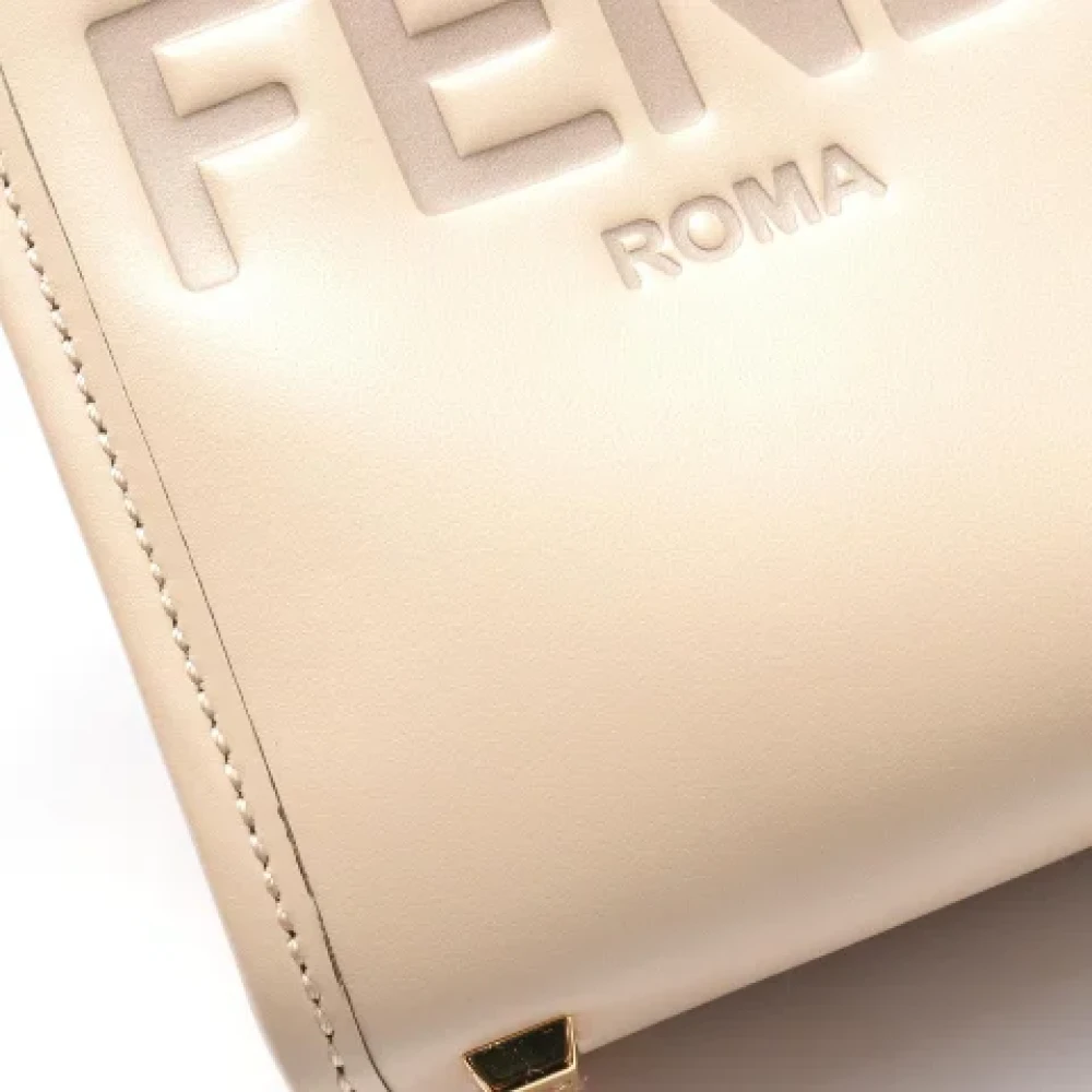 Fendi Vintage Pre-owned Leather handbags Beige Dames