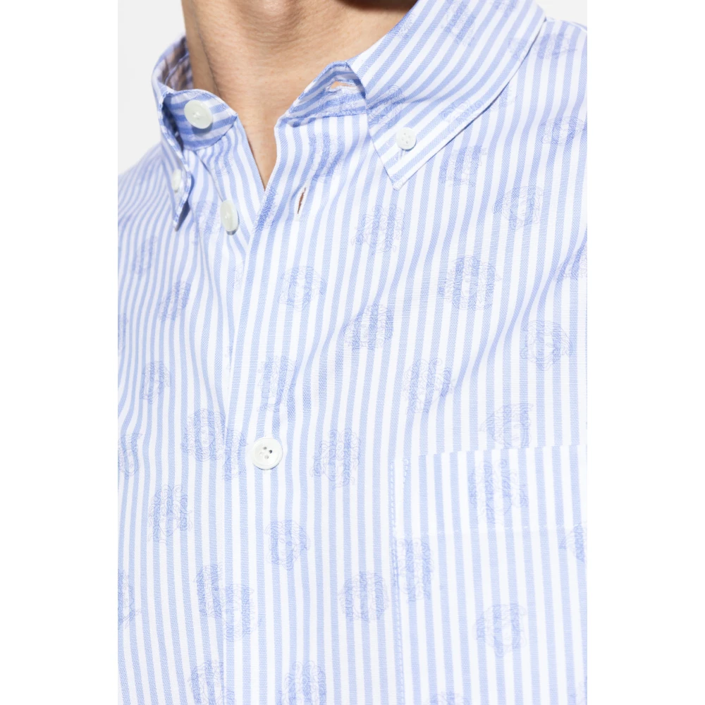 Versace Gestreept shirt Blue Heren