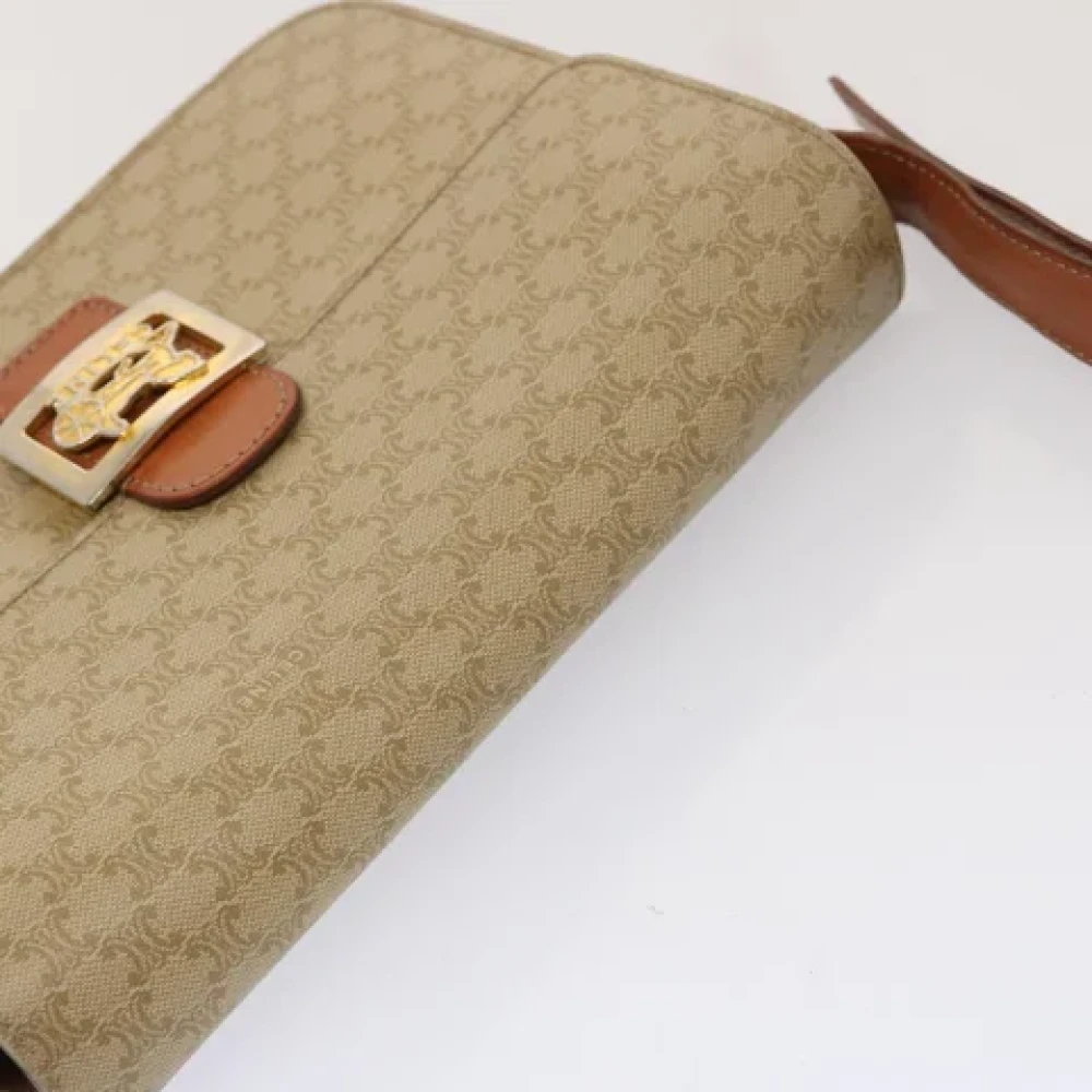 Celine Vintage Pre-owned Canvas shoulder-bags Beige Dames