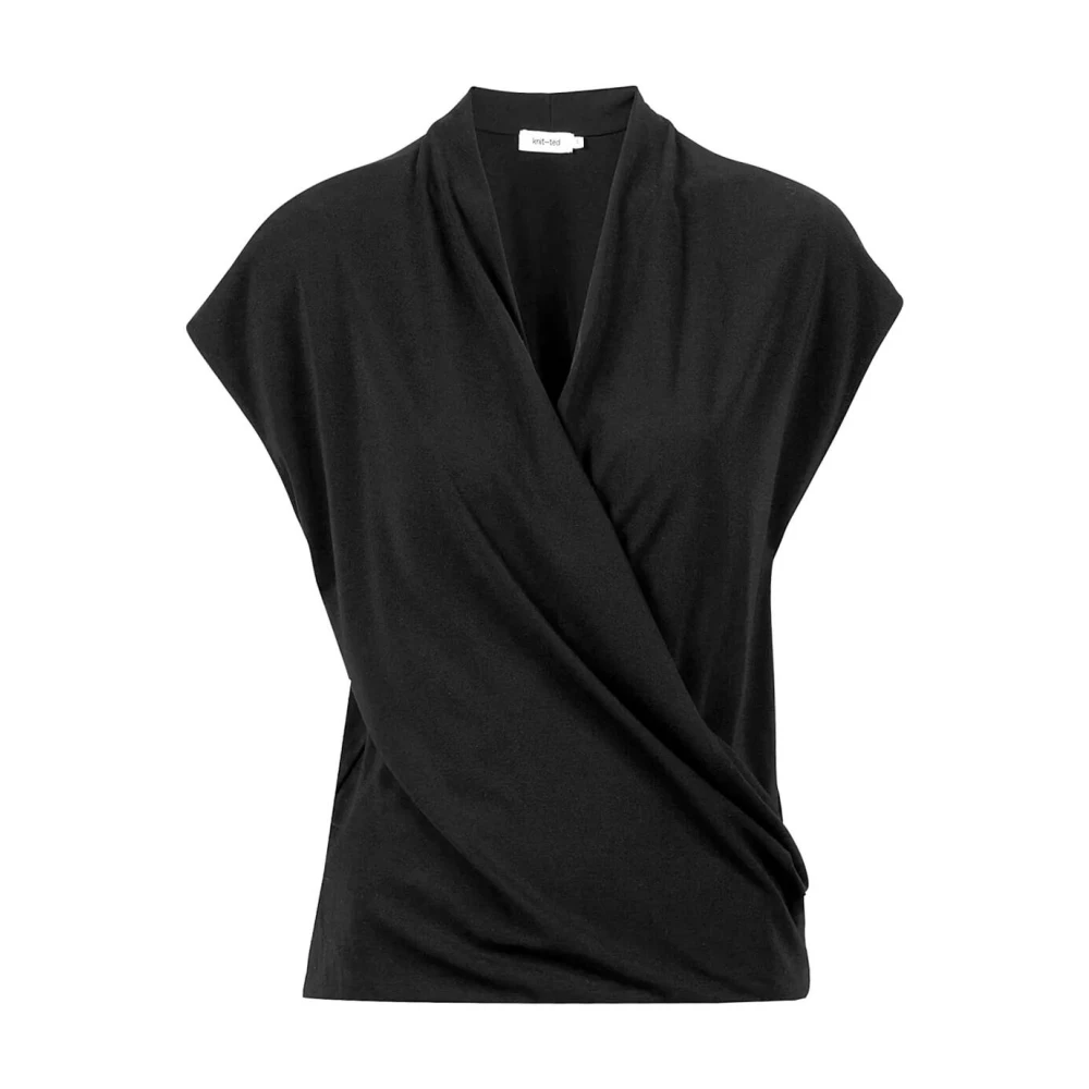 Knit-ted Mouwloze Jet Top Black Dames