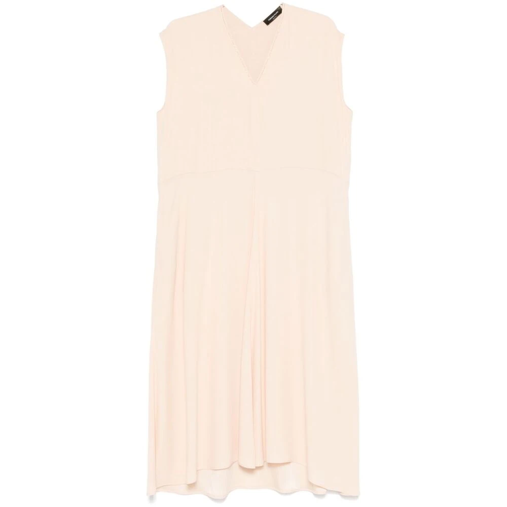 Fabiana Filippi Zalmroze V-hals Jurk met Kralenrand Pink Dames