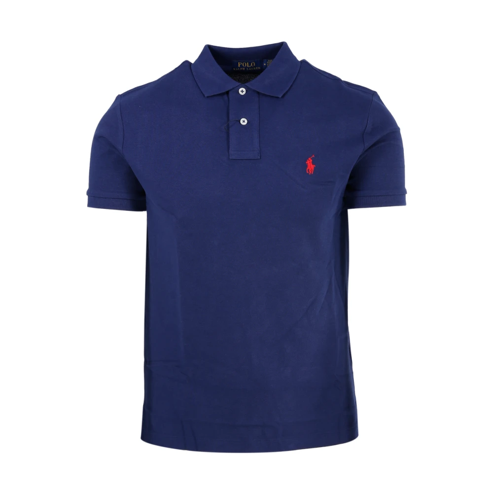 Ralph Lauren Navy Blauw Kort Mouw Gebreid Blue Heren
