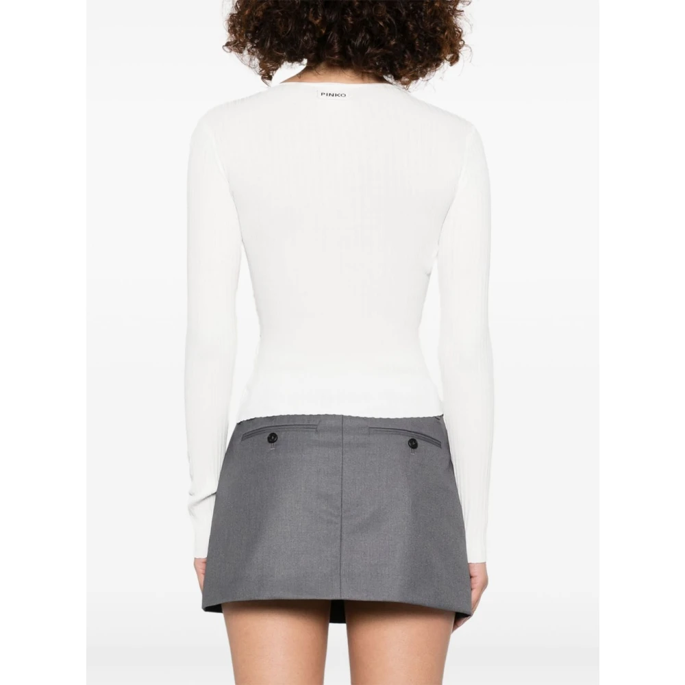 pinko Witte Viscose Polyester Sweater White Dames