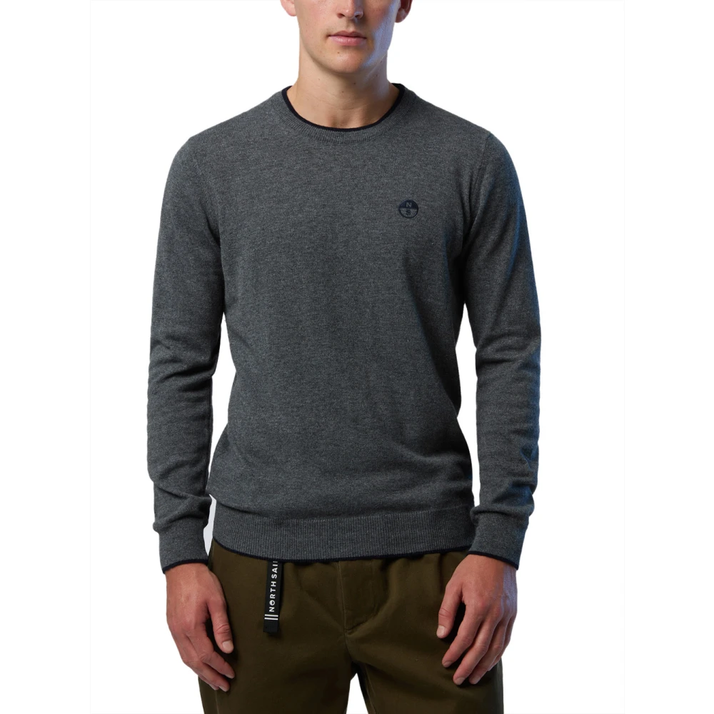 North Sails Grijze Crewneck Sweater met Contrast Trim Gray Heren