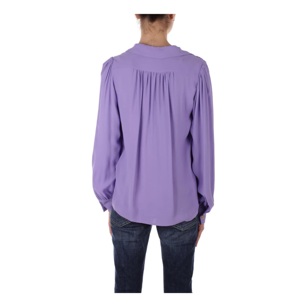 Elisabetta Franchi Pre Logo Ketting Hanger Blouse Purple Dames