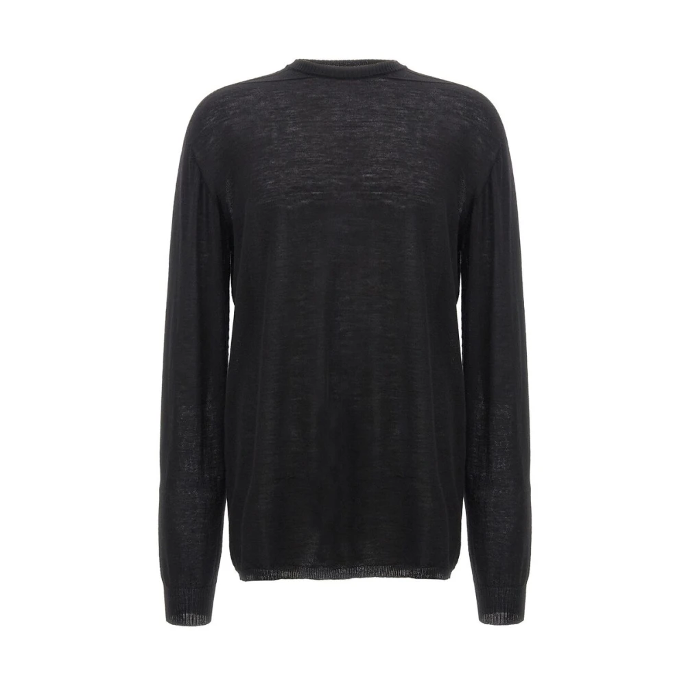 Rick Owens Zwarte Gebreide Trui met Ronde Hals Black Heren