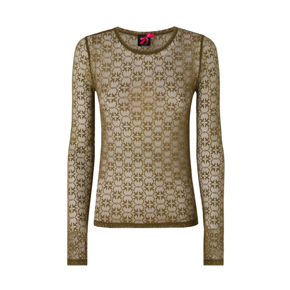 Pinko Vrouw Groente Truien & Vesten Dames, Groen, Xs, Ronde Hals Gebreid