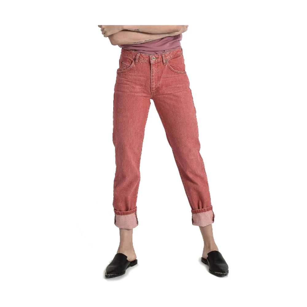 One Teaspoon Hoge taille rechte pijp denim jeans Red Dames
