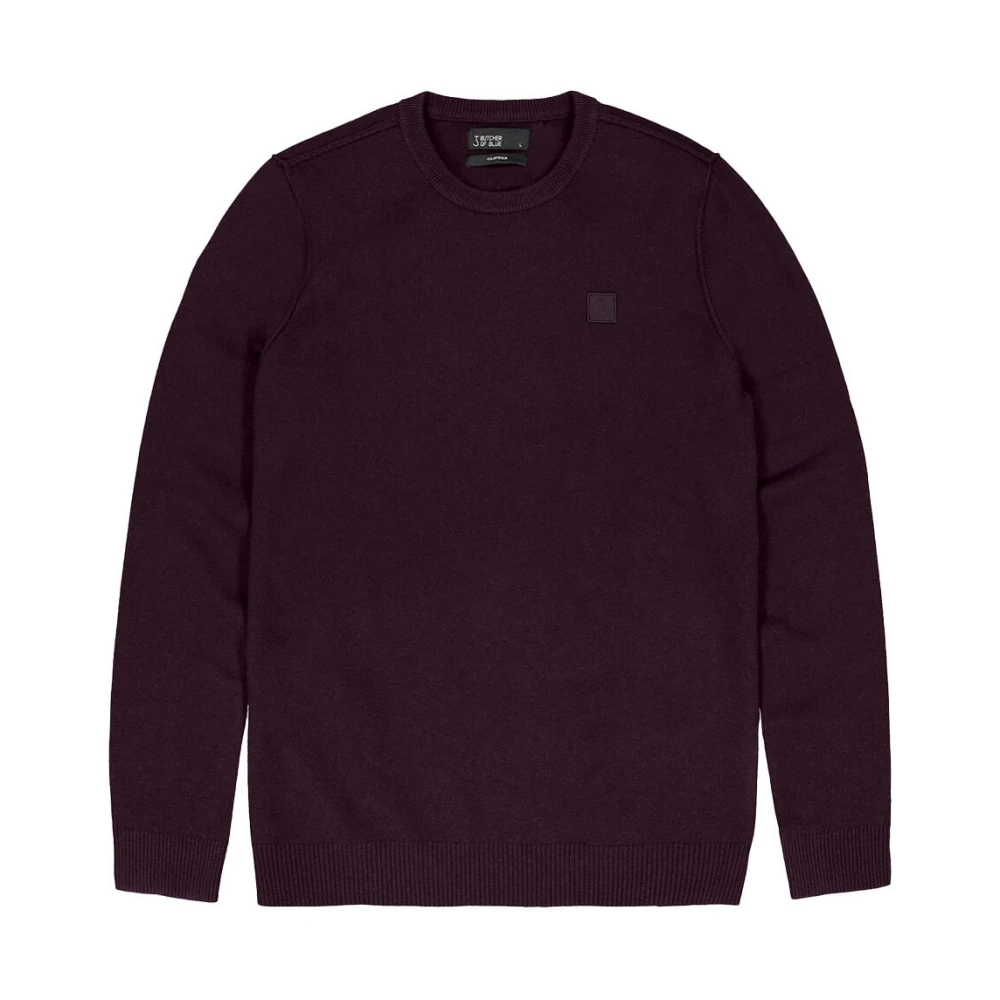 Butcher of Blue Clifden Crew Pullover Blue Heren
