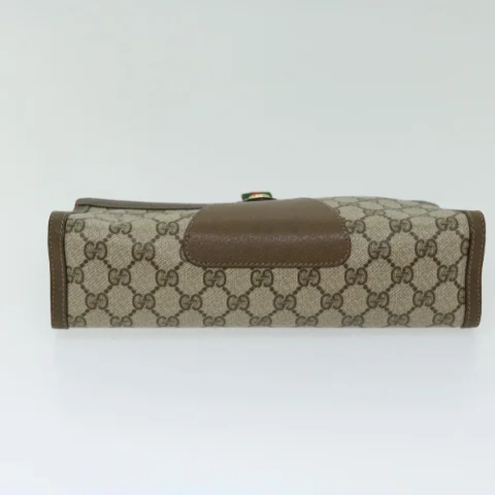 Gucci Vintage Pre-owned Leather clutches Beige Dames