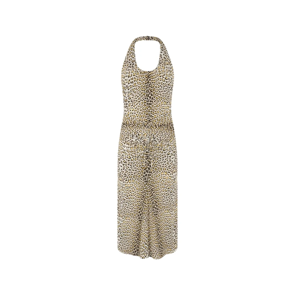 Roberto Cavalli Multicolor Midi Dresses, Female, Xs, Pop Jaguar Print Midi Dress