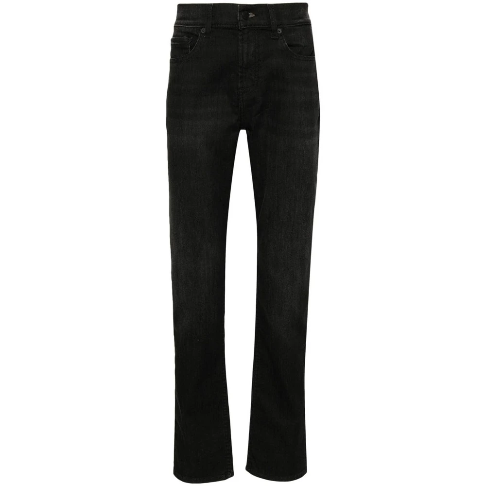 7 For All Mankind Zwarte Slim Fit Denim Jeans Black Heren
